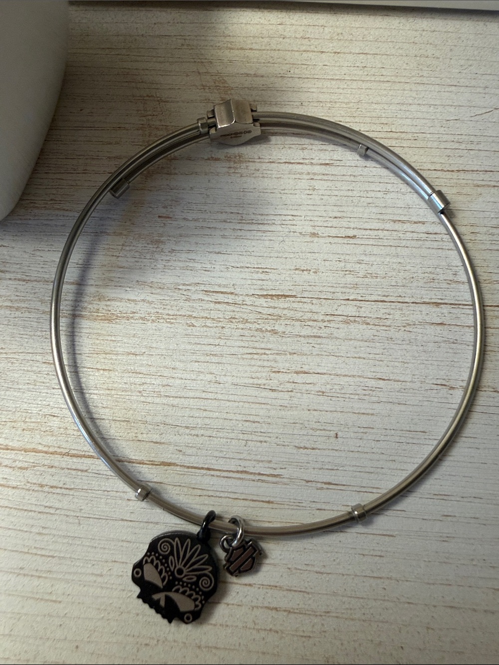 💀🖤 Harley-Davidson Cable Willie G Skull Charm Bracelet